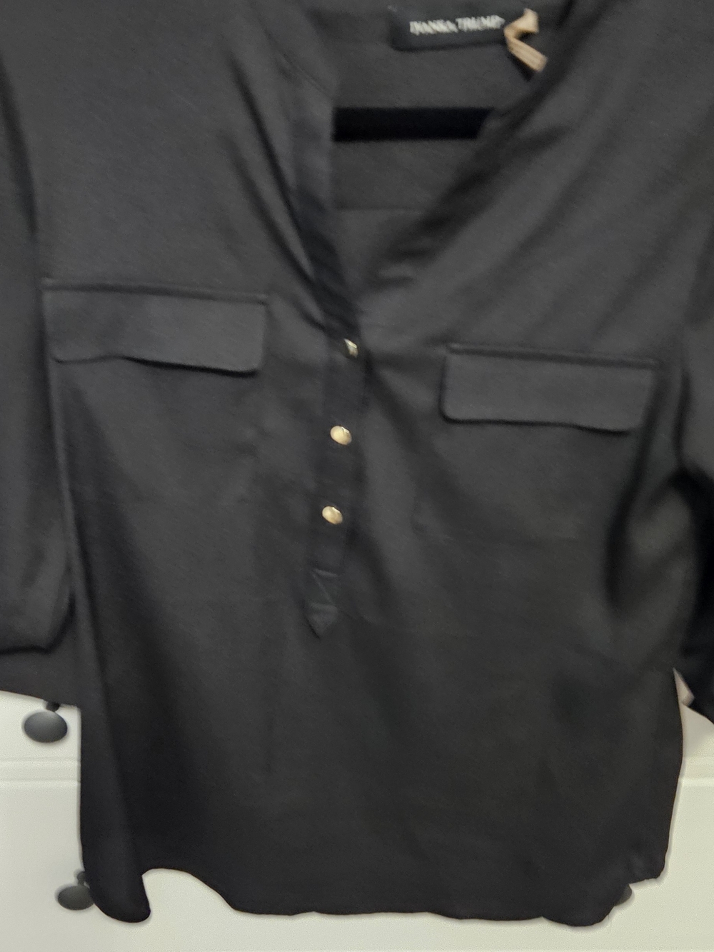 Black Button-Front Blouse